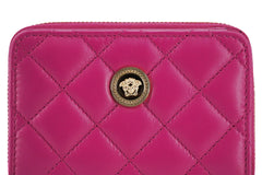 Versace Elegant Purple Quilted Leather Wallet - Wallets