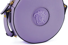 Versace Elegant Purple Round Shoulder Bag - Shoulder Bags