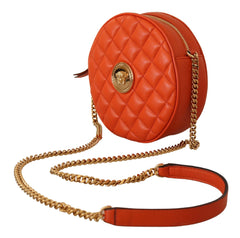 Versace Elegant Round Nappa Leather Crossbody Bag - Cross Body Bags