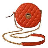 Versace Elegant Round Nappa Leather Crossbody Bag - Cross Body Bags