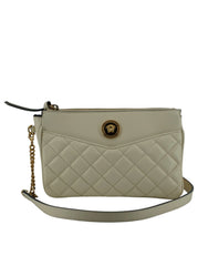 Versace Elegant White Lamb Leather Crossbody Pouch - Cross Body Bags