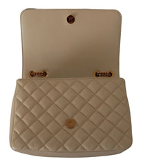 Versace Elegant White Nappa Leather Shoulder Bag - Shoulder Bags