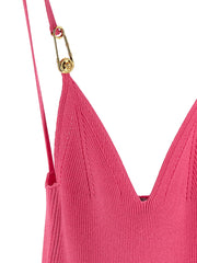 Versace Fuchsia Viscose Midi Dress - IT42