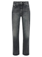 Versace Gray Cotton Straight-Leg Jeans