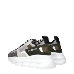 Versace Gray Fabric Chunky Sneakers
