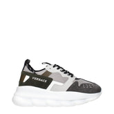 Versace Gray Fabric Chunky Sneakers