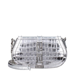 Versace Gray Leather Shoulder Bag