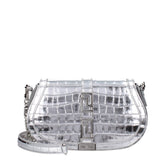Sac bandoulière en cuir gris Versace