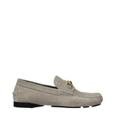 Versace Gray Leather Slip-On Loafers