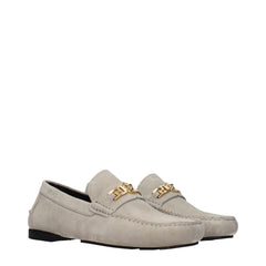 Versace Gray Leather Slip-On Loafers - EU46/US13