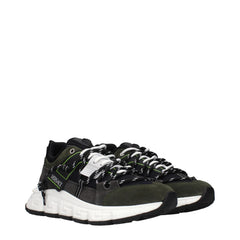 Versace Gray Leather Sneakers