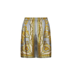 Versace Gray Silk Bermuda Shorts - 48 | M
