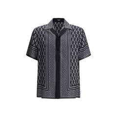 Versace Gray Silk Pattern Shirt - IT48 | M