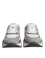 Versace Grey Leather Neoprene Chunky Low Top Squalo Sneakers Shoes - Sneakers