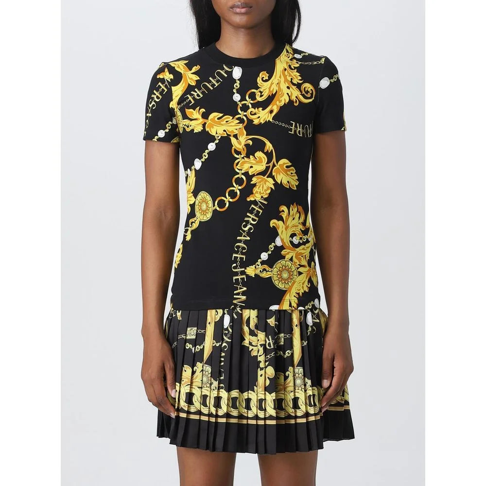 Versace Jeans Black Cotton T-Shirt - XXS