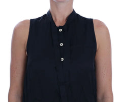 Versace Jeans Black Sleeveless Viscose Blouse Top - IT42|M - Blouses