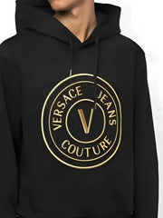 Versace Jeans Chic Black Hooded Sweatshirt - Hoodies