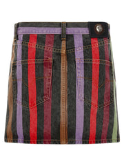 Versace Multicolor Cotton Long Skirt