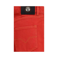 Versace Multicolor Cotton Straight-Leg Jeans
