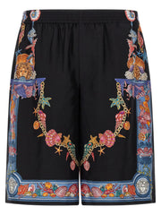 Versace Multicolor Silk Bermuda Shorts