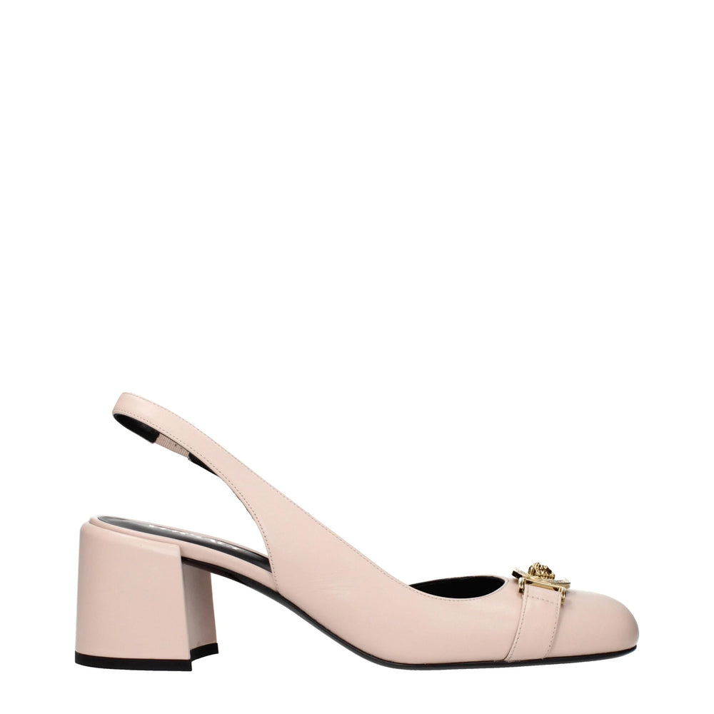 Versace Pink Leather Mid Heel Pumps - EU41/US11