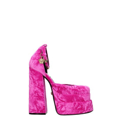Versace Pink Velvet Platforms