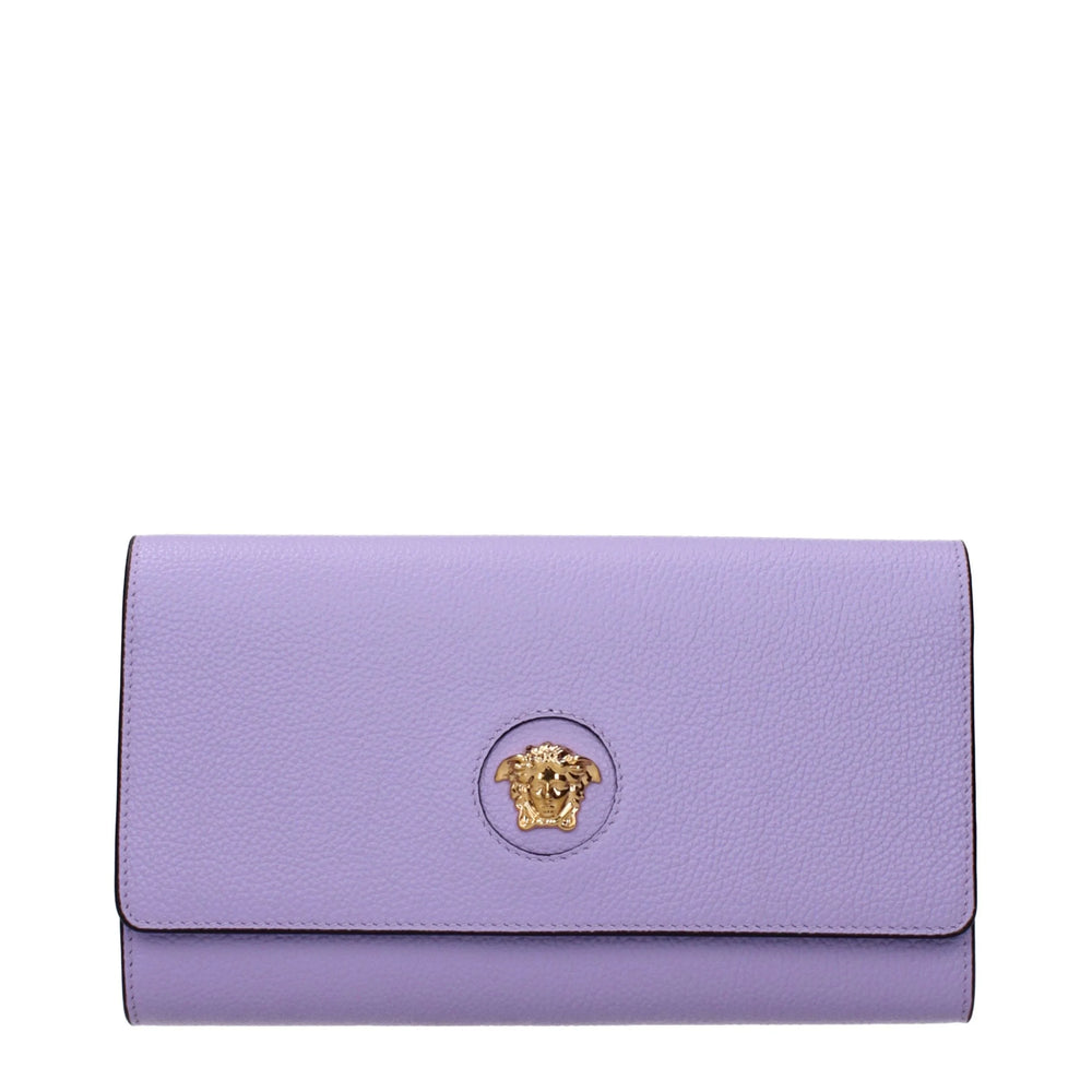 Versace Purple Leather Clutch Bag