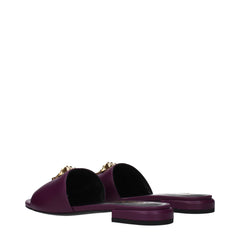 Versace Purple Leather Slippers