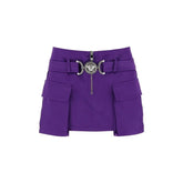 Versace Purple Viscose Mini Skirt - 42
