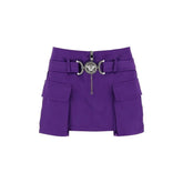 Versace Purple Viscose Mini Skirt - 42