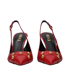 Versace Red Leather High Heel Pumps