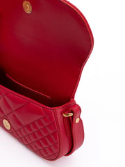Sac bandoulière en cuir rouge matelassé Versace