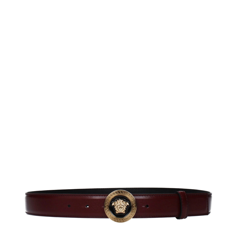 Versace Red Leather Regular Belt - 85 cm / 34 Inches