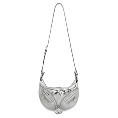 Versace Silver Lamb Leather Shoulder Bag