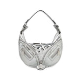 Versace Silver Lamb Leather Shoulder Bag