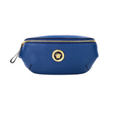 Versace Small Navy Calf Leather Medusa Pendant Fanny Waist Pack Belt Bag - Fanny Packs