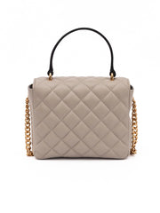 Sac à main en cuir matelassé taupe Versace
