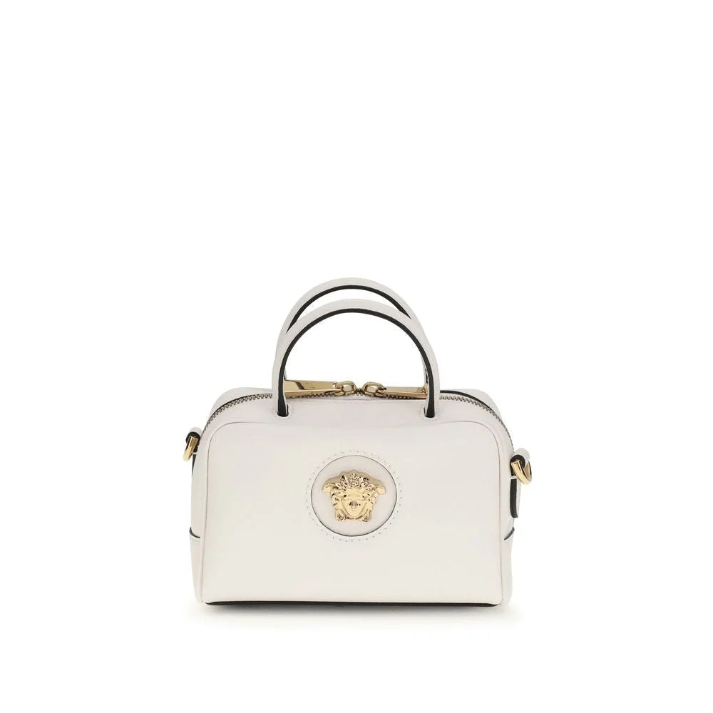 Versace White Calf Leather Bos Taurus Handbag