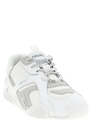 Versace White Calfskin Athletic Sneakers