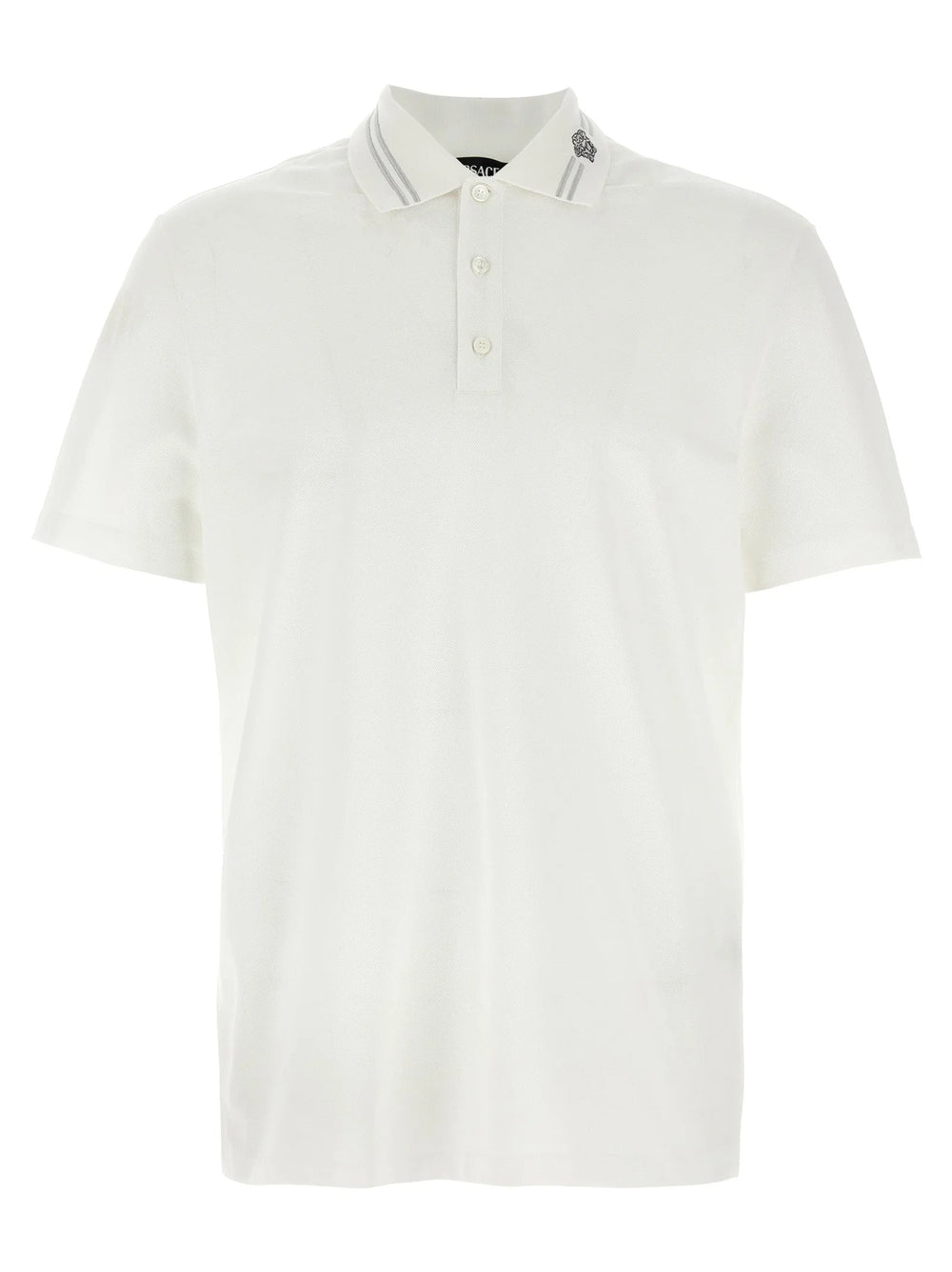 Versace White Cotton Polo Shirt