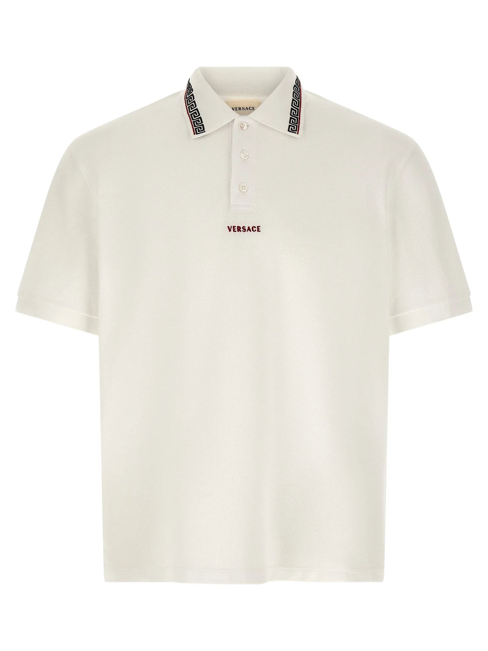 Versace White Cotton Polo Shirt