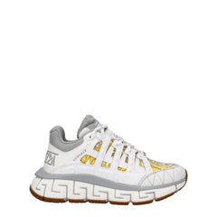 Versace atletiska sneakers i vit tyg