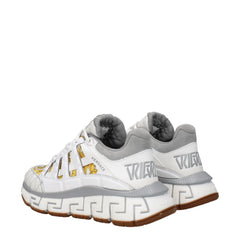 Versace atletiska sneakers i vit tyg