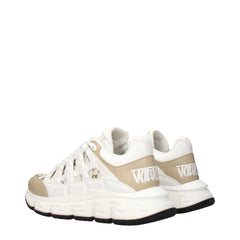 Versace White Fabric Athletic Sneakers