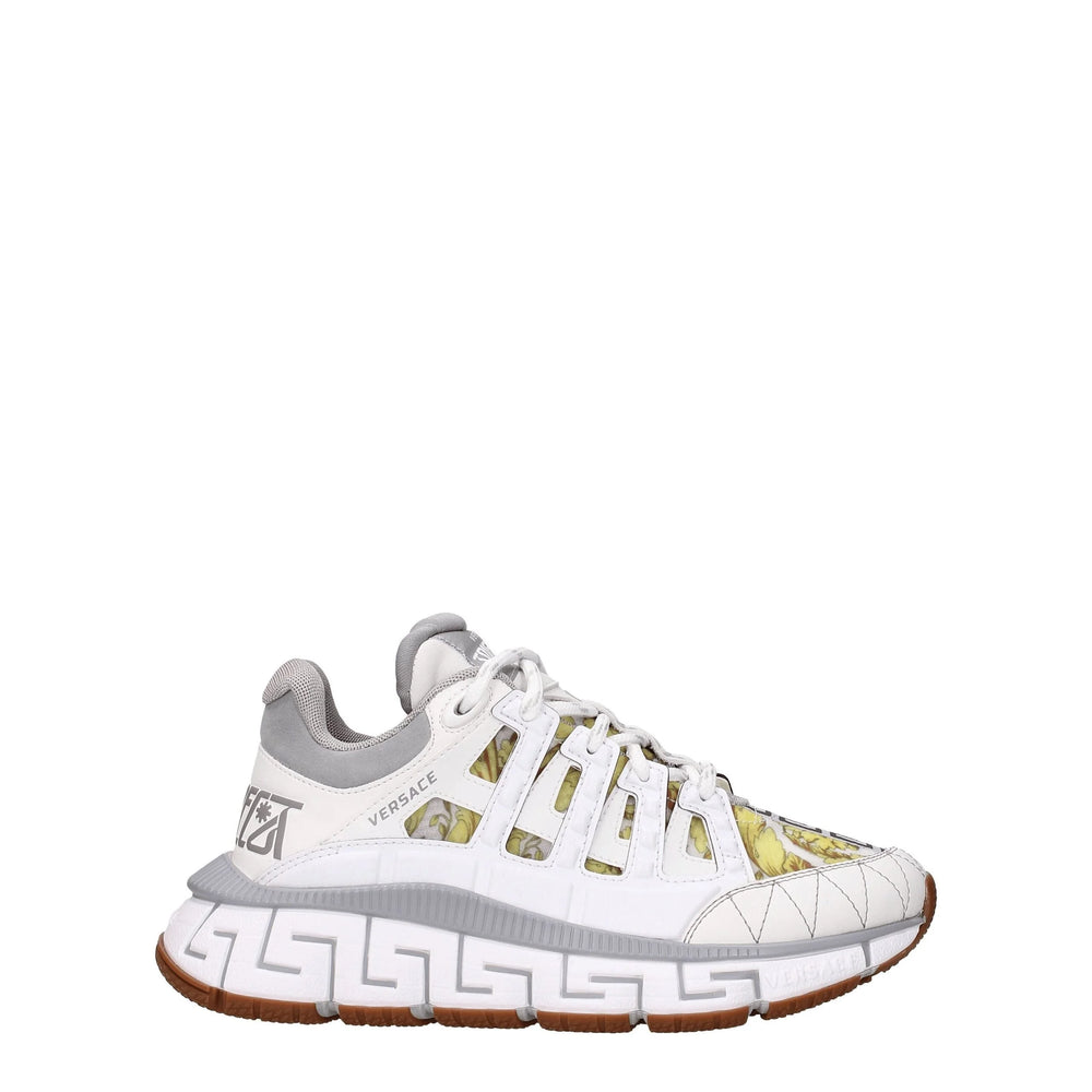 Versace White Leather Athletic Sneakers - Sneakers