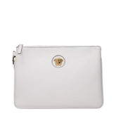 Versace White Leather Clutch Bag