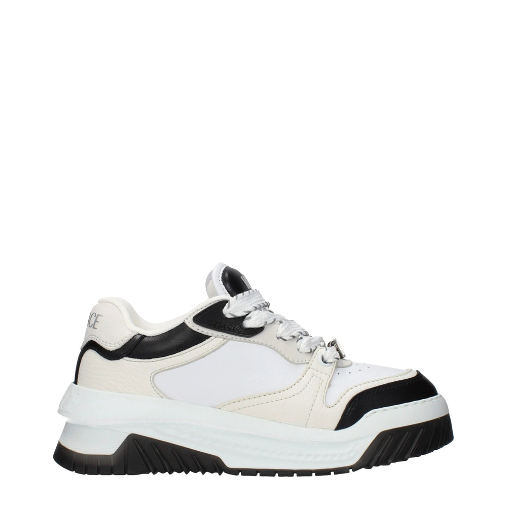 Versace White Leather Low Top Sneakers - EU37.5/US7.5