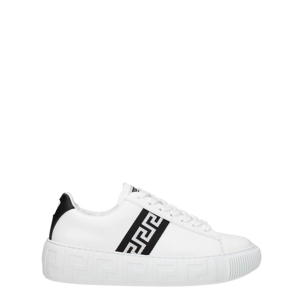 Versace White Leather Low Tops - Sneakers