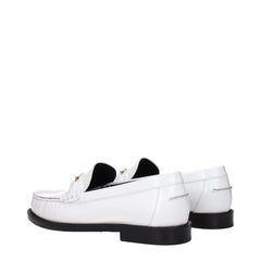 Versace White Leather Slip-On Loafers