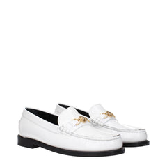 Versace White Leather Slip-On Loafers